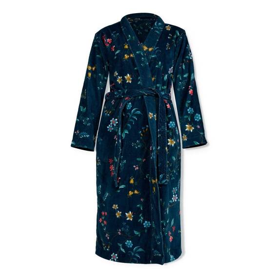 Pip Studio Bademantel Les Fleurs Dunkel Blau XS