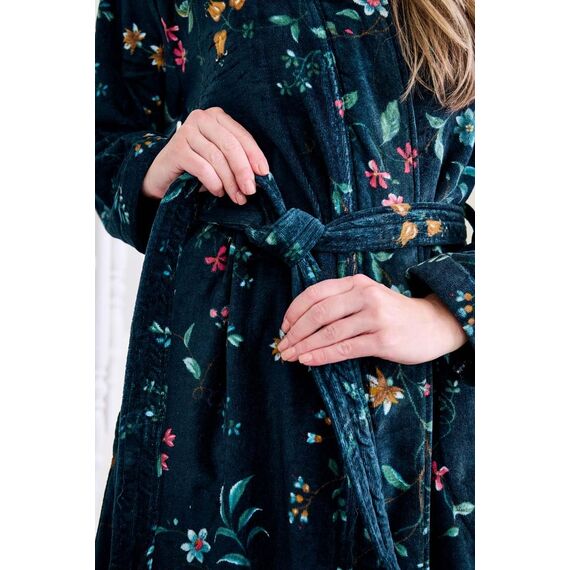 Pip Studio Bademantel Les Fleurs dark blue XXL