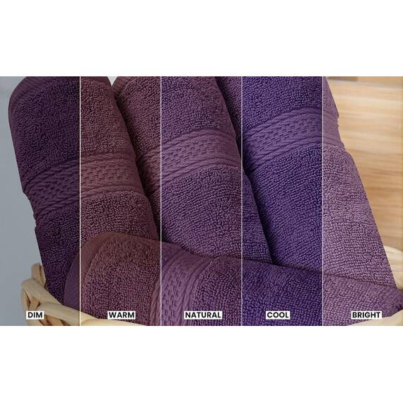Utopia Towels - 8 teilig Handtücher Set aus Baumwolle mit Aufhänger - 2 Badetuch, 2 Handtücher und 4 Washclappen - (Pflaume)