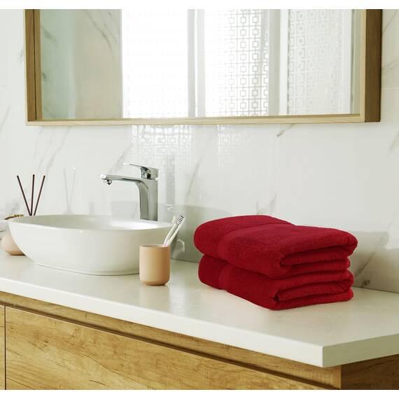 Utopia Towels 8-teiliges Premium-Handtuch-Set, 2 Badetücher, 2 Handtücher und 4 Waschlappen, 600 g/m², 100% ringgesponnene Baumwolle, Fitnessstudio, Hotel und Spa (rot)
