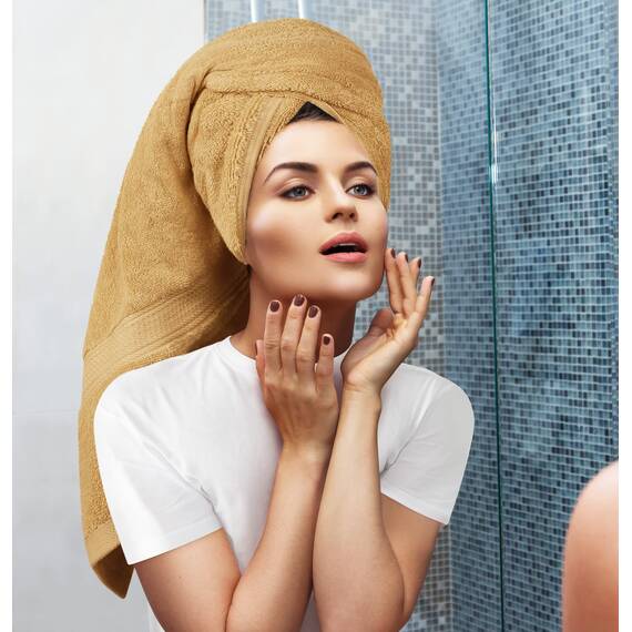 Utopia Towels - 8 teilig Handtücher Set aus Baumwolle mit Aufhänger - 2 Badetuch, 2 Handtücher und 4 Washclappen - (Beige)
