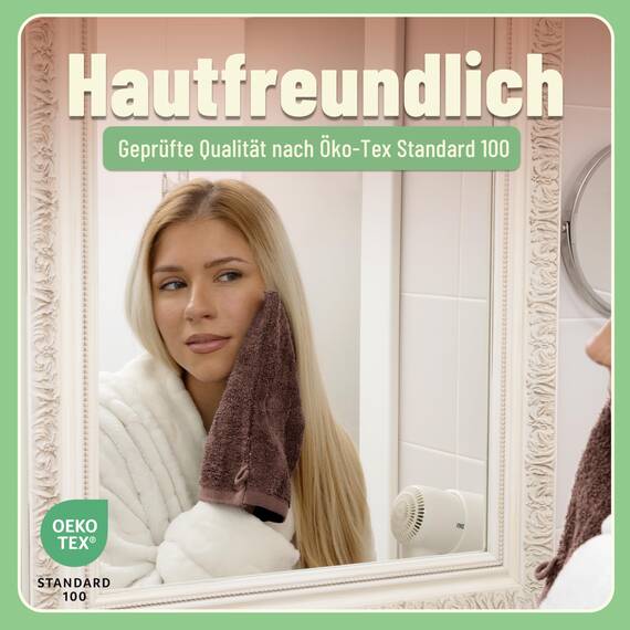 Green Mark Handtuch-Set mit 10 Teilen – 100% Baumwolle – 4 Handtücher 50×100 cm, 2 große Duschtücher 70×140 cm, 2 Gästetücher 30×50 cm und 2 Waschhandschuhe – Schokobraun