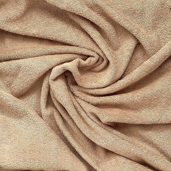 Kt KILOtela Frottee-Stoff, Baumwolle, Handtücher, Baby-Accessoires, Bademäntel, 160 cm Breite, Länge wählbar von 50 in 50 cm, Beige