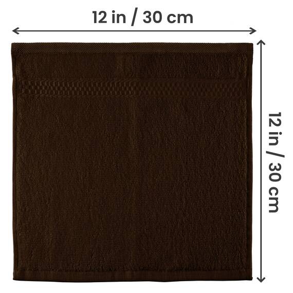Utopia Towels, Luxus-Waschlappen 33 x 33 cm, 12er Pack Dunkelbraun