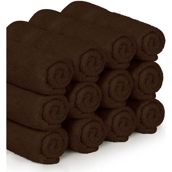 Utopia Towels, Luxus-Waschlappen 33 x 33 cm, 12er Pack Dunkelbraun