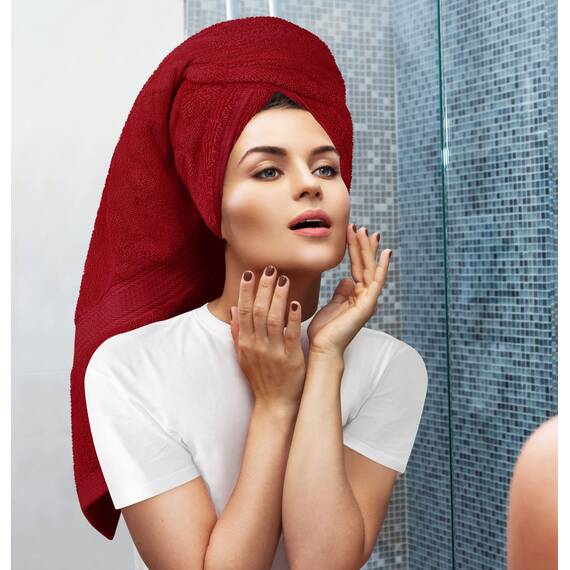 Utopia Towels 8-teiliges Premium-Handtuch-Set, 2 Badetücher, 2 Handtücher und 4 Waschlappen, 600 g/m², 100% ringgesponnene Baumwolle, Fitnessstudio, Hotel und Spa (rot)