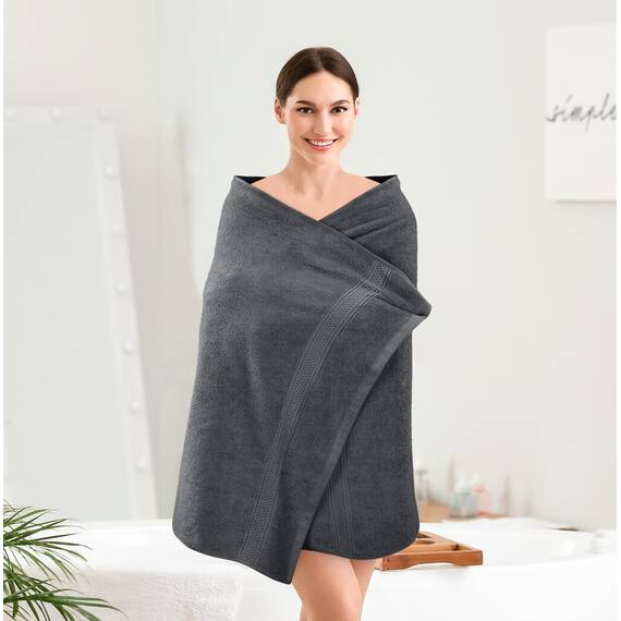 Utopia Towels - 4er-Pack Badetücher Set Premium 100% ringgesponnene Baumwolle 69 x 137 cm Handtücher, sehr saugfähig, weiches Gefühl Duschtücher (Grau)