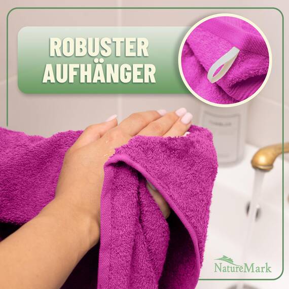 Green Mark Handtuch-Set mit 10 Teilen – 100% Baumwolle – 4 Handtücher 50×100 cm, 2 große Duschtücher 70×140 cm, 2 Gästetücher 30×50 cm und 2 Waschhandschuhe – Pink