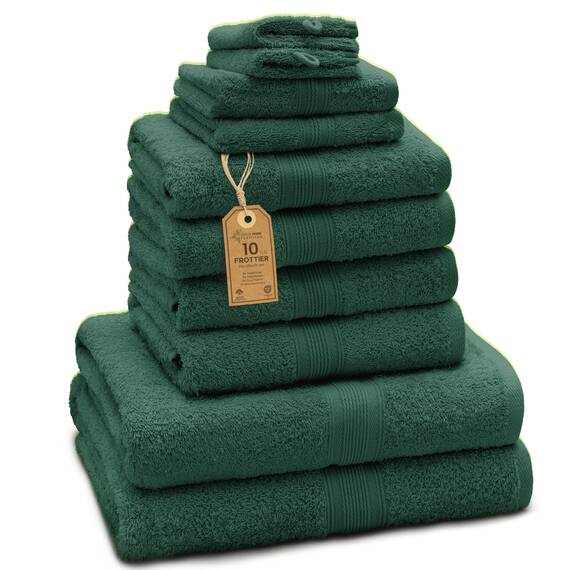 GREEN MARK Textilien Frottierset 10-teilig, dunkelgrün
