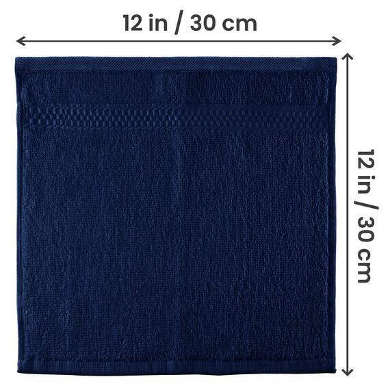Utopia Towels - 12er Pack Seiftücher mit Aufhängeschlaufen 30x30 cm Oeko TEX Hergestellt in Green, 100% Baumwolle Gästehandtücher weiche und saugfähige Waschlappen Gesichtstücher (Marine Blau)