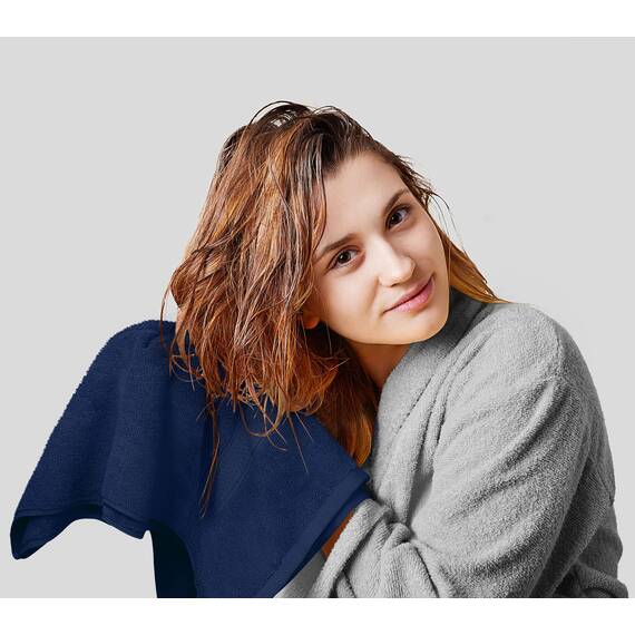 Utopia Towels - 8 teilig Handtücher Set aus Baumwolle mit Aufhänger - 2 Badetuch, 2 Handtücher und 4 Washclappen - (Marine Blau)