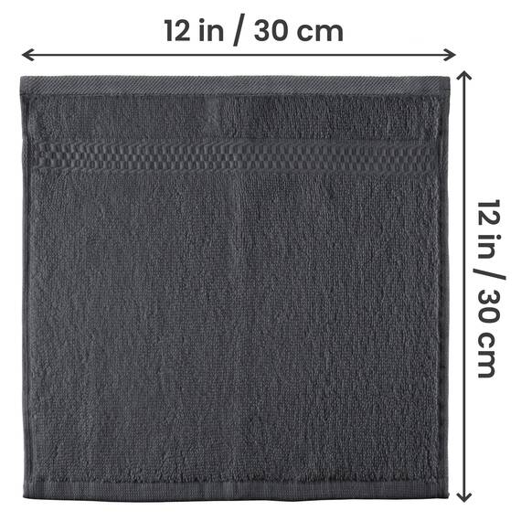 Utopia Towels - 12er Pack Seiftücher mit Aufhängeschlaufen 30x30 cm, aus 100% Baumwolle weiche und saugfähige Waschlappen für die Gesichtsreinigung (Grau)