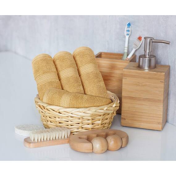 Utopia Towels - 8 teilig Handtücher Set aus Baumwolle mit Aufhänger - 2 Badetuch, 2 Handtücher und 4 Washclappen - (Beige)
