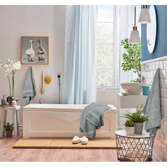 Utopia Towels - 8 teilig Handtücher Set aus Baumwolle mit Aufhänger - 2 Badetuch, 2 Handtücher und 4 Washclappen - (Kühl Grau)