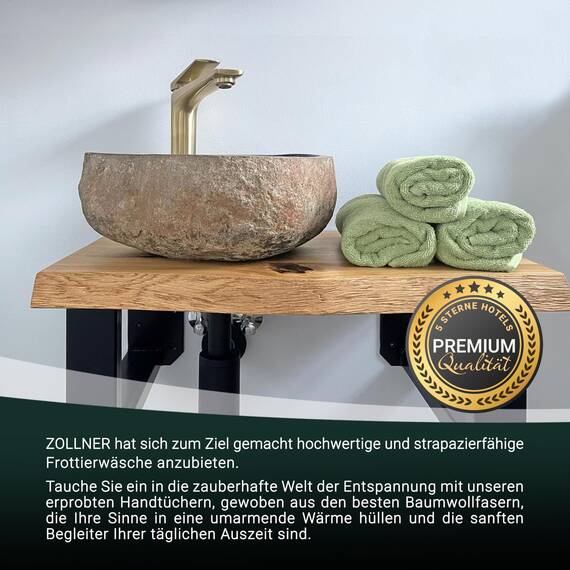 ZOLLNER 10er Set Gästehandtücher - weiche und saugstarke Handtücher - waschbar bis 95°C - Baumwolle - 30x50 cm in lindgrün
