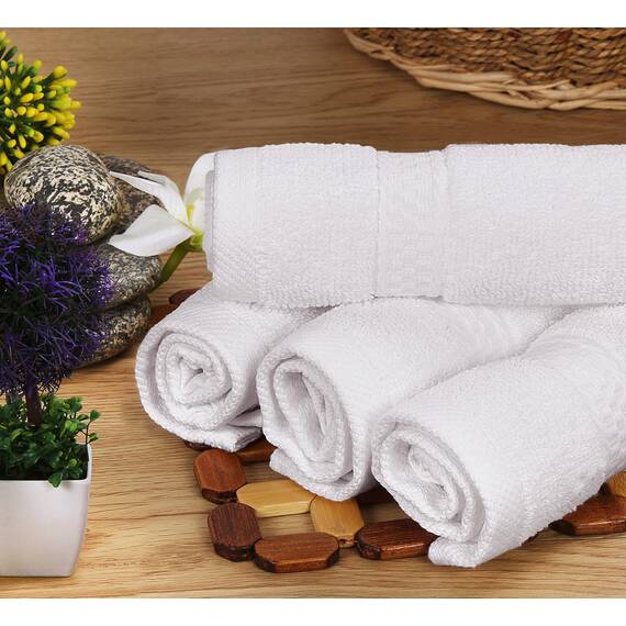 Utopia Towels - 8 teilig Handtücher Set aus Baumwolle mit Aufhänger - 2 Badetuch, 2 Handtücher und 4 Washclappen - (weiß)