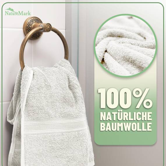 GREEN MARK Textilien 10 TLG. FROTTIER Handtuch-Set mit verschiedenen Größen 4X Handtücher, 2X Duschtücher, 2X Gästetücher, 2X Waschhandschuhe | Farbe: Creme/Natur | Premium Qualität