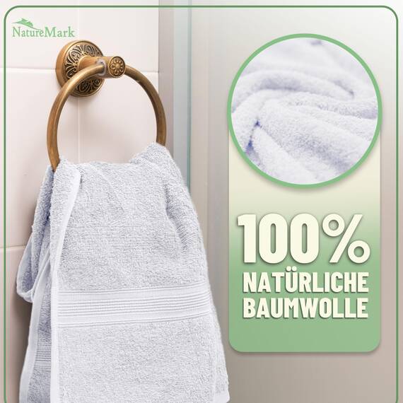 Green Mark Handtuch-Set mit 10 Teilen – 100% Baumwolle – 4 Handtücher 50×100 cm, 2 große Duschtücher 70×140 cm, 2 Gästetücher 30×50 cm und 2 Waschhandschuhe – Weiß