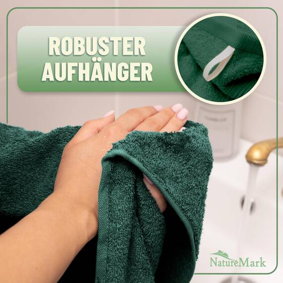 GREEN MARK Textilien Frottierset 10-teilig, dunkelgrün