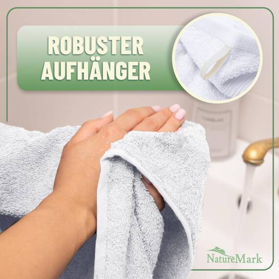 Green Mark Handtuch-Set mit 10 Teilen – 100% Baumwolle – 4 Handtücher 50×100 cm, 2 große Duschtücher 70×140 cm, 2 Gästetücher 30×50 cm und 2 Waschhandschuhe – Weiß