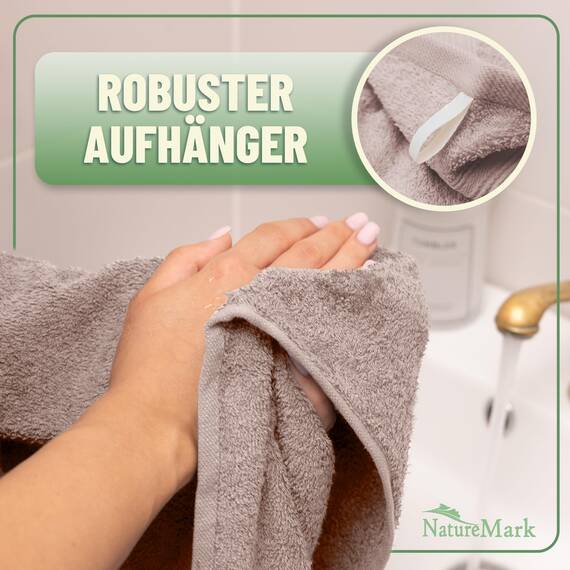 Green Mark Handtuch-Set mit 10 Teilen – 100% Baumwolle – 4 Handtücher 50×100 cm, 2 große Duschtücher 70×140 cm, 2 Gästetücher 30×50 cm und 2 Waschhandschuhe – Sand/Beige