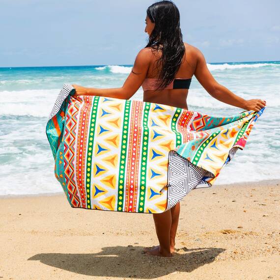 Elite Trend Mikrofaser-Strandtuch für Erwachsene mit Tasche, extra groß, 198,1 x 88,9 cm, leicht, sandfrei, schnell trocknend, Handtuch für Reisen, Schwimmen, Yoga, Camping (Bella)