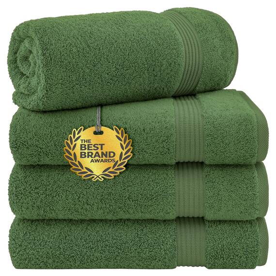 Cotton Paradise Badetücher für Badezimmer, 100% Baumwolle, 4-teiliges türkisches Badetuch-Set, weiche Plüschhandtücher, Clearance Badezimmer-Set, salbeigrün Badetücher