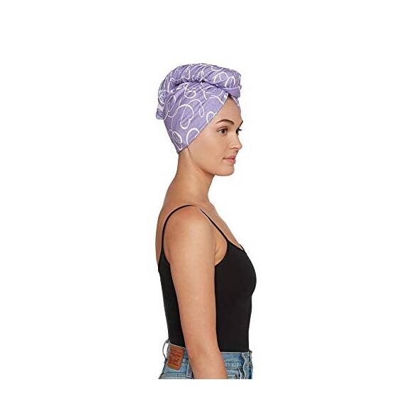 Turbie Twist Mikrofaser-Haarhandtuch für Damen und Herren, 2 Stück, Zubehör für das Badezimmer, schnell trocknender Haarturban zum Trocknen von gelocktem, langem und dickem Haar (Purple Signature)