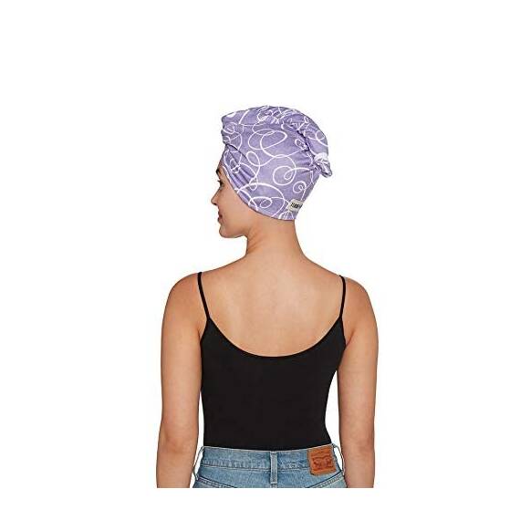 Turbie Twist Mikrofaser-Haarhandtuch für Damen und Herren, 2 Stück, Zubehör für das Badezimmer, schnell trocknender Haarturban zum Trocknen von gelocktem, langem und dickem Haar (Purple Signature)