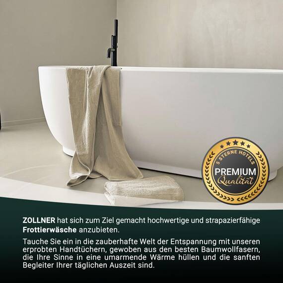 ZOLLNER 4er Set Handtücher - weiche und saugstarke Gästehandtücher - waschbar bis 95°C - Baumwolle - 50x100 cm in Cappuccino