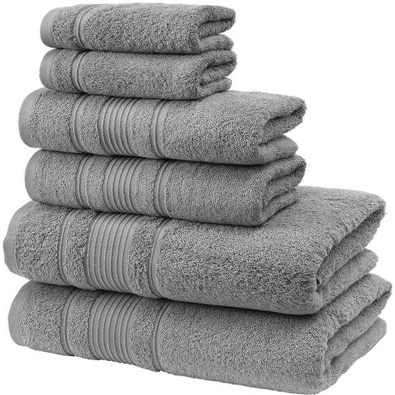 Qute Home 6-teiliges Badetuch-Set, 100% türkische Baumwolle, Premium-Qualität, Badetücher, weiche und saugfähige türkische Handtücher, Set beinhaltet 2 Badetücher, 2 Handtücher und 2 Waschlappen
