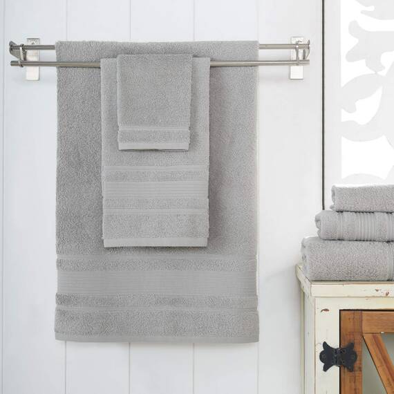Qute Home 6-teiliges Badetuch-Set, 100% türkische Baumwolle, Premium-Qualität, Badetücher, weiche und saugfähige türkische Handtücher, Set beinhaltet 2 Badetücher, 2 Handtücher und 2 Waschlappen