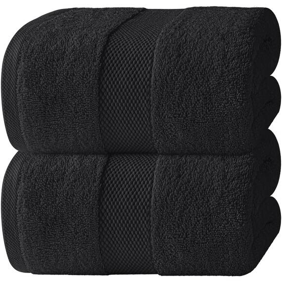 White Classic Luxuriöse, weiche schwarze Badetücher, 650 g/m², Baumwolle, Luxus-Badetücher, extra groß, 89 x 178 cm, sehr saugfähig und schnell trocknend, Hotel-Kollektion, extra große Badetücher,