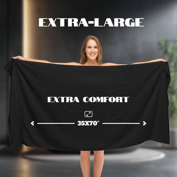 White Classic Luxuriöse, weiche schwarze Badetücher, 650 g/m², Baumwolle, Luxus-Badetücher, extra groß, 89 x 178 cm, sehr saugfähig und schnell trocknend, Hotel-Kollektion, extra große Badetücher,
