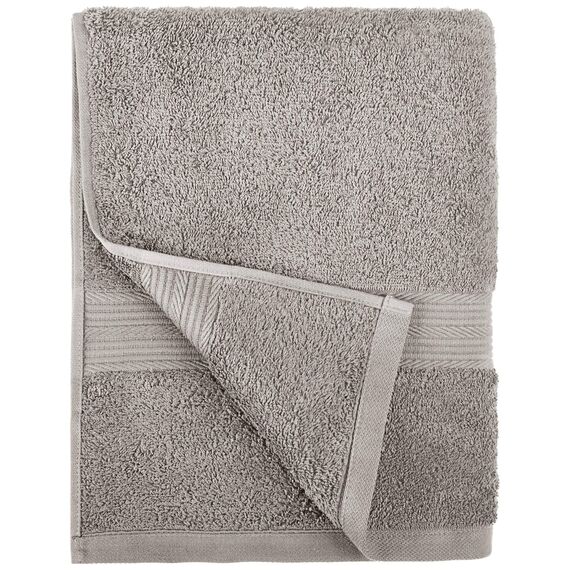 Amazon Basics 6-Teiliges Handtücher-Set aus Baumwolle für das Bad - Ausbleichsicher und Wasserabsorbierend, Grau