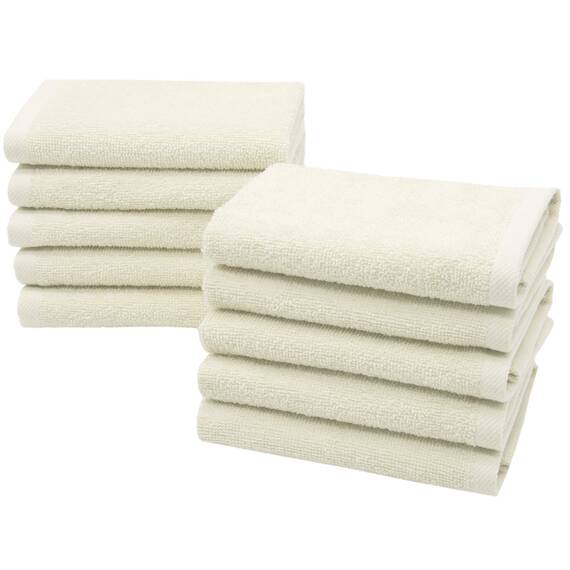 ZOLLNER 10er Set Seiftücher - weiche und saugstarke Waschlappen - waschbar bis 95°C - Baumwolle - 30x30 cm in beige