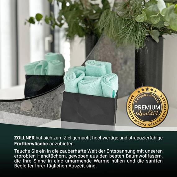 ZOLLNER 10er Set Seiftücher - weiche und saugstarke Waschlappen - waschbar bis 95°C - Baumwolle - 30x30 cm in Mint