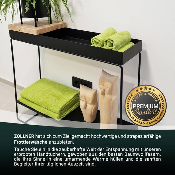 ZOLLNER 2er Set Duschtücher - weiche und saugstarke Handtücher - waschbar bis 95°C - Baumwolle - 70x140 cm in grün