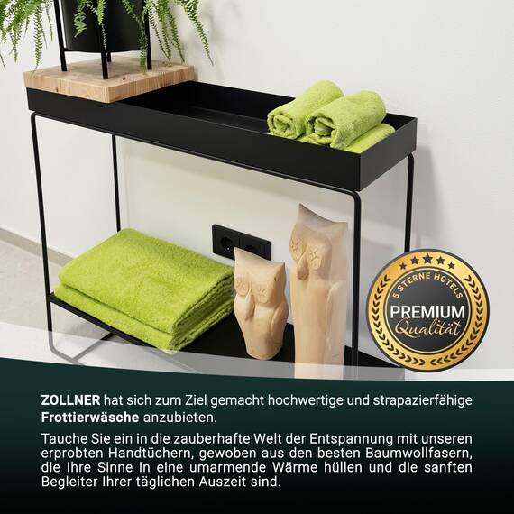 ZOLLNER 2er Set Saunatücher - weiche und saugstarke Handtücher - waschbar bis 95°C - Baumwolle -70x200 cm in grün