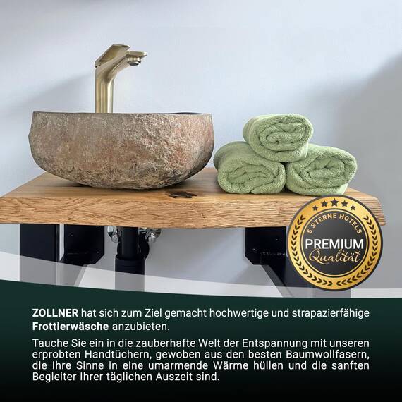 ZOLLNER 10er Set Seiftücher - weiche und saugstarke Waschlappen - waschbar bis 95°C - Baumwolle - 30x30 cm in lindgrün
