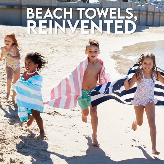 Dock & Bay Strandhandtuch - Schnell trocknende Mikrofaser, ohne Sand - Kompakt, Leicht - 100% recycelt - Inklusive Beutel - Cabana Light - Tulum Blue, Medium (130x70cm, 51x28)