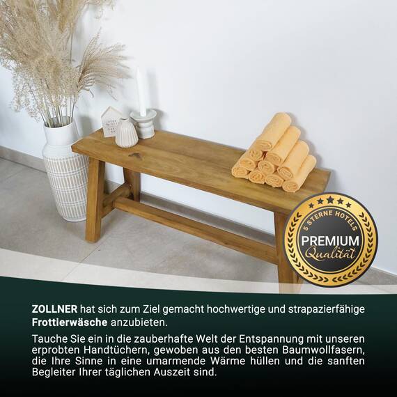 ZOLLNER 10er Set Seiftücher - weiche und saugstarke Waschlappen - waschbar bis 95°C - Baumwolle - 30x30 cm in gelb
