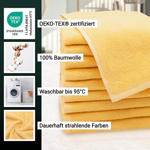 ZOLLNER 16 teiliges Handtuch Set bestehend aus 10 Gästehandtüchern (ca. 30 x 50 cm), 4 Handtücher (ca. 50 x 100 cm), 2 Badetücher (ca. 70 x 140 cm), weich und