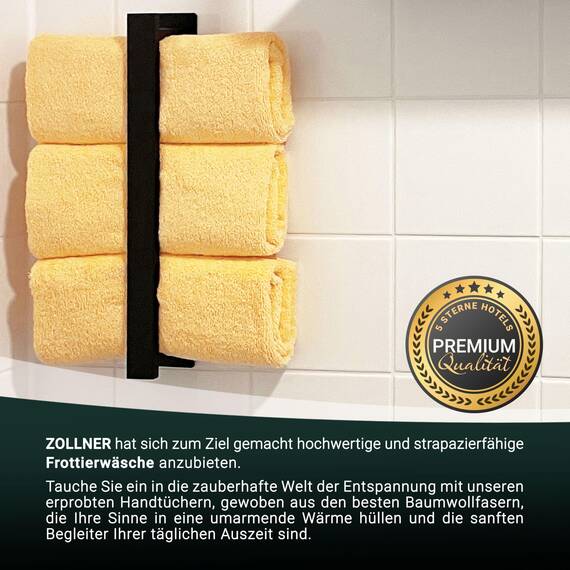 ZOLLNER 4er Set Handtücher - weiche und saugstarke Gästehandtücher - waschbar bis 95°C - Baumwolle - 50x100 cm in gelb
