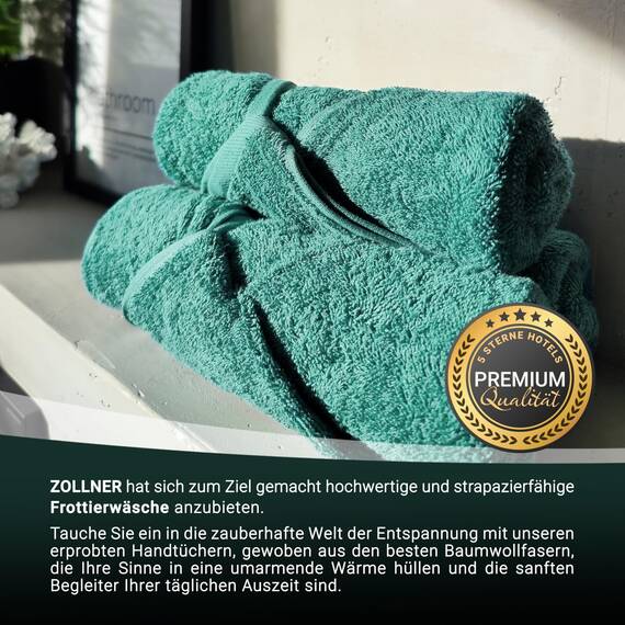 ZOLLNER 10er Set Seiftücher - weiche und saugstarke Waschlappen - waschbar bis 95°C - Baumwolle - 30x30 cm in türkis