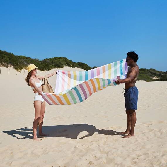 Dock & Bay Strandhandtuch - Schnell trocknende Mikrofaser, ohne Sand - Kompakt, Leicht - 100% recycelt - Inklusive Beutel - Summer - Unicorn Waves, Double Extra Large (180x200cm, 70x78)