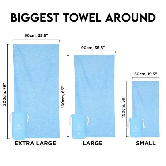 Dock & Bay Strandhandtuch - Schnell trocknende Mikrofaser, ohne Sand - Kompakt, Leicht - 100% recycelt - Inklusive Beutel - Essential - Set of 4, Large (160x90cm, 63x35)