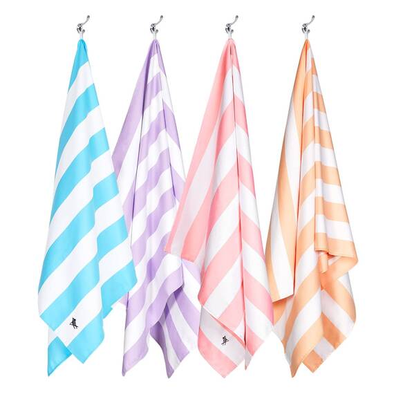 Dock & Bay Strandtuch - schnell trocknend, sandfrei - kompakt, leicht - 100 % recycelt - inklusive Tasche - Cabana Light - Lombok Lilac - Large (160x90cm, 63x35")