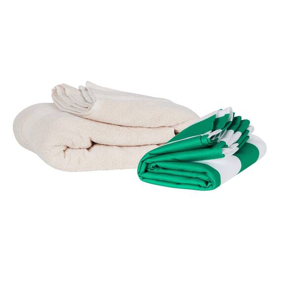 Dock & Bay Strandhandtuch - Schnell trocknende Mikrofaser, ohne Sand - Kompakt, Leicht - 100% recycelt - Inklusive Beutel - Cabana - Cancun Green, Extra Large (200x90cm, 78x35)