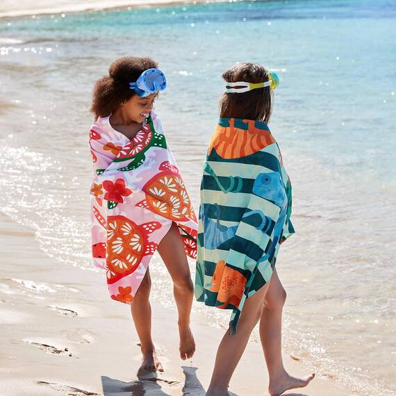 Dock & Bay Strandhandtuch - Schnell trocknende Mikrofaser, ohne Sand - Kompakt, Leicht - 100% recycelt - Inklusive Beutel - Turtley Tropical, Large (160x90cm, 63x35)